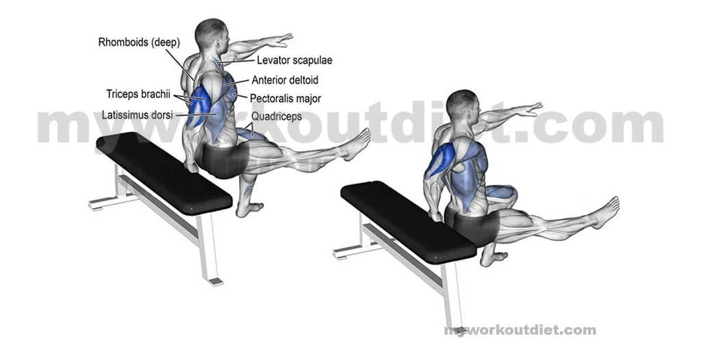 One-Arm-Bench-Dip | bodyweight exercises for triceps
